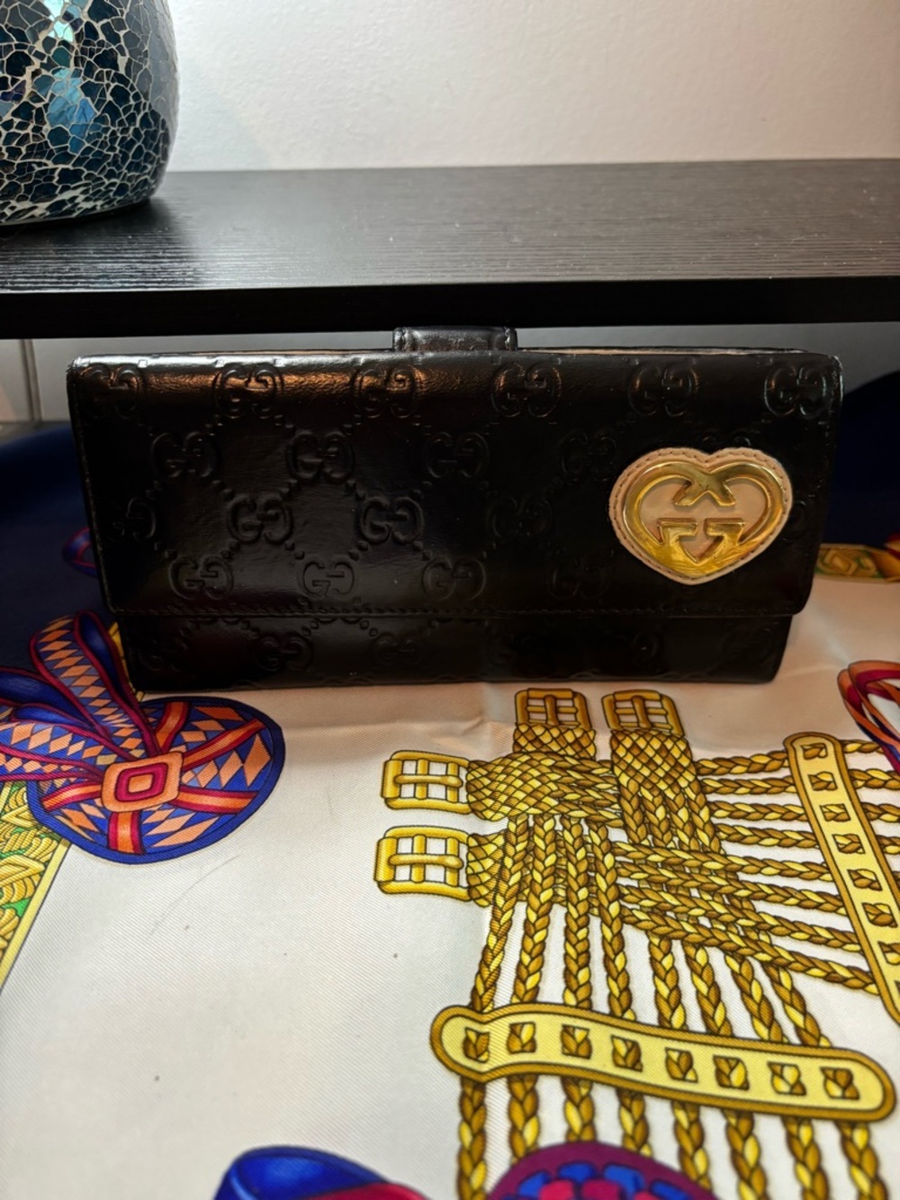Authentic Gucci "Lovely" Heart Guccissima Continental Wallet 2in1 WOC Conversion - Picture 2 of 14